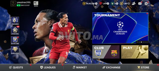Compte fc 25 mobile ovr 103  64 million coins 