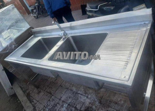 plonge levier double inox 