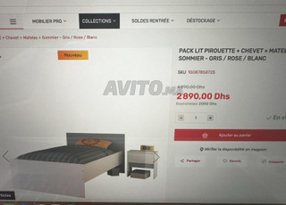 Lit 1 place avec sommier et matelas presque neuf 