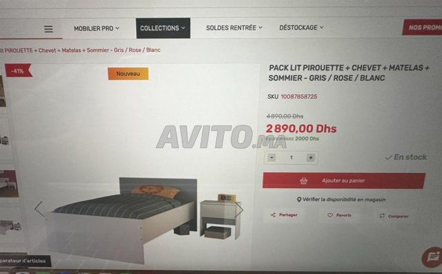 Lit 1 place avec sommier et matelas presque neuf 