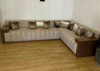 canapé d'angle beige clair