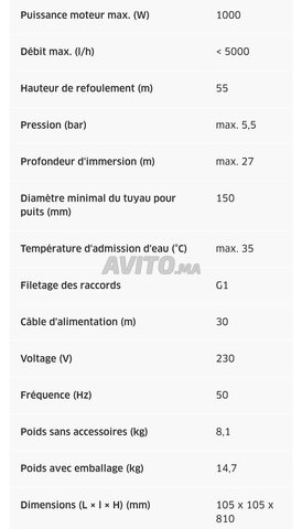 Pompe immergée BP 6 Deep Well  