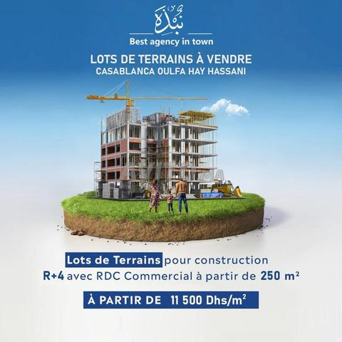 Lots de terrain R ➕ 4 à vendre, Oulfa Hay Hassani 