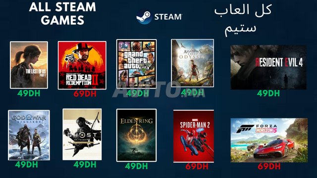 TOUS LES JEUX STEAM ET AUTRE JEUX  