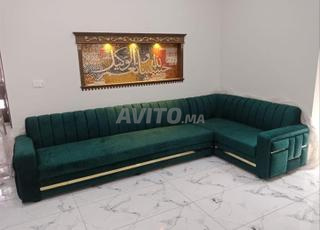 canapé d'angle vert 
