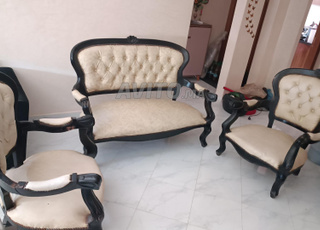 salon égyptien de 3 pièces en cuir 