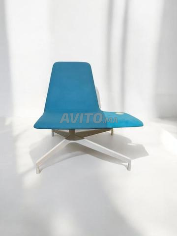 Fauteuil contemporain HARBOR Haworth bleu tissu