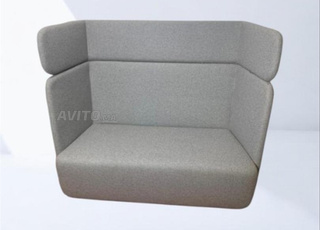 Basket canapé avec dossier haut tissus gris