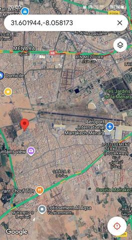  بقعة شبه تجارية قرب مطار مراكش 120 متر