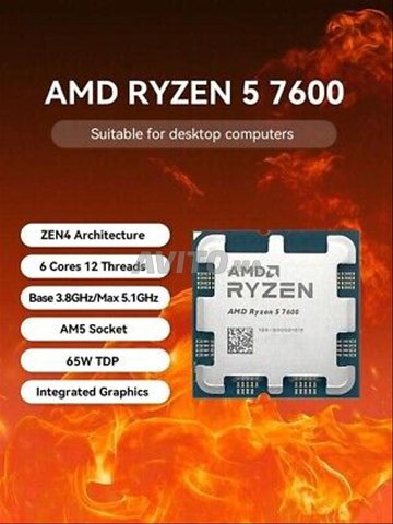 AMD Ryzen 5 7600 Wraith Stealth 3.8 GHz / 5.1 GHz