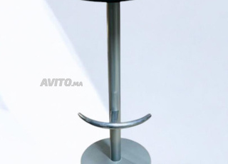TABOURET DE BAR COMA SIMILI CUIR ET METAL noir
