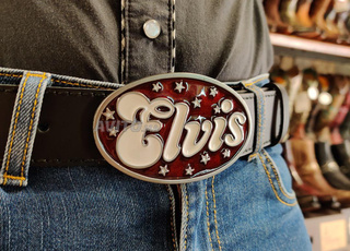 Boucle de ceinture Elvis avec effet pailleté