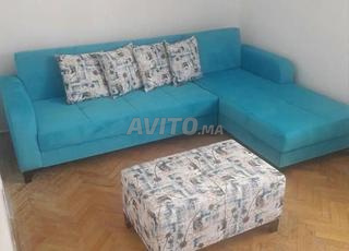 canapé d'angle bleu