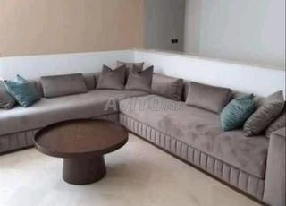 canapé d'angle en forme de L