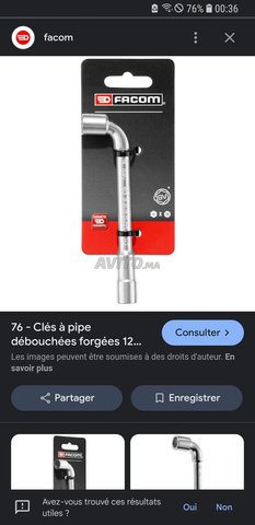 clefs a pipe  facom 