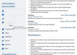 chauffeur 24 ans d'expérience permis B et Taxis 