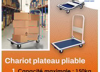 chariot plateau pliable 