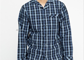 قميص بيجامة متعدد المربعات