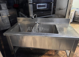 plonge levier double inox 