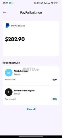 sold paypal 9dh /0.9 صولد بايبال للبيع 