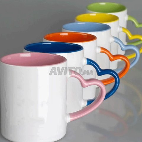 Mug sublimation intérieur anse cœur 330ml
