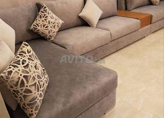 canapé d'angle en forme de L