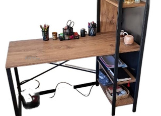 Bureau avec bibliothèque intégrée 