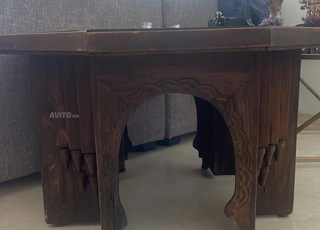 Hmiza🚨Jolie table basse bois/verre traditionnel 