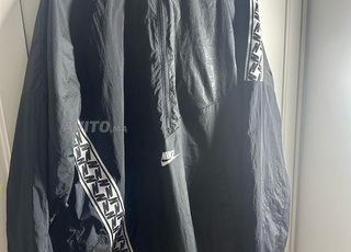 nike taped woven anorak black