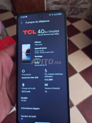 TCL 40 NEXTPAPER n9yyy 256gb o 16 ram