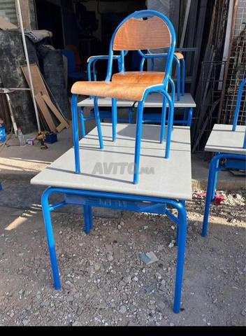 chaise scolaire semi métallique avec table 