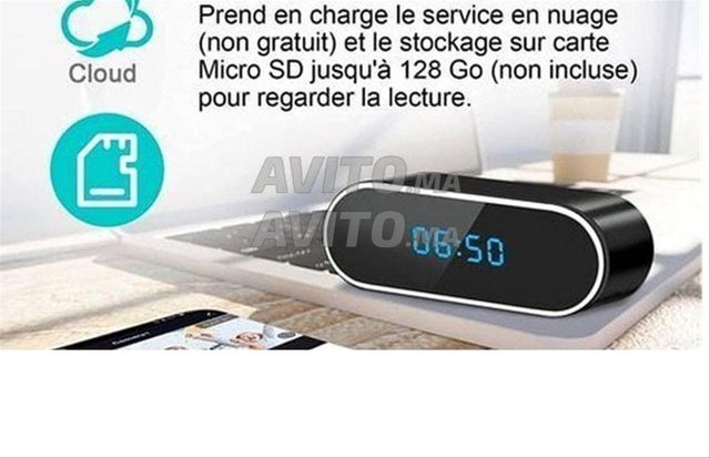 reveil camera horloge camera 4K alarme camera c3