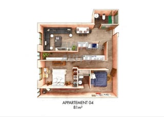 Appartement neuf 90 m² à Marrakech Résidence Lina