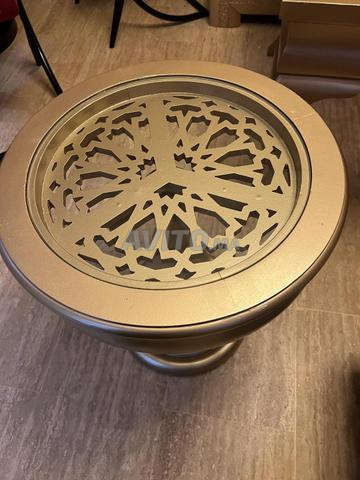 Table bois très lourde petite table  - 2