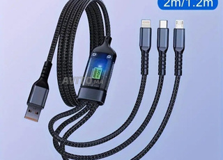 cable rapide 100w 3x1 usb to type c usd iphone