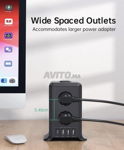 Rallonge multiprise 8ports 3 USB 1 typeC
