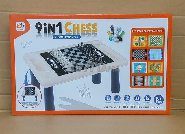 9 en 1 jouet de table d'échecs