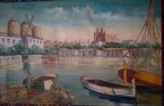 tableau toile signé 