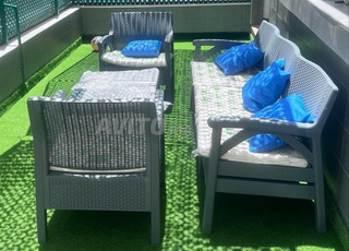 salon pour jardin en gris