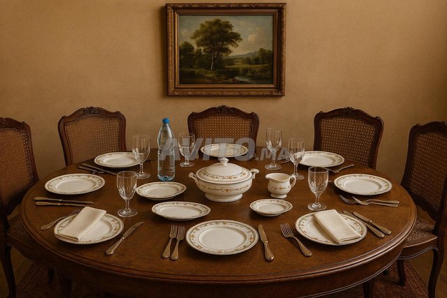 Service de table vintage en porcelaine florale 