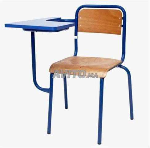 Chaise Écolier semi métal avec Écritoire en Bois