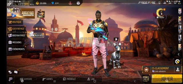 2 compte pes et compte free fire