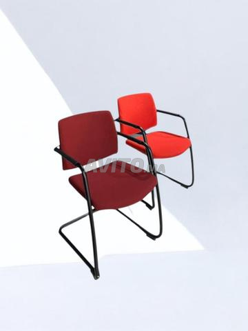 Chaise accueil Sesta Q-easy avec accoudoir rouge - 2