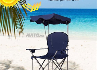  Chaise pliable avec par-soleil 