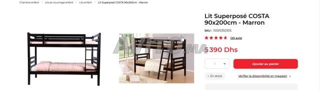 2lits en bois massif avec matelas - 2