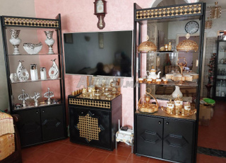 meuble tv avec vitrine 