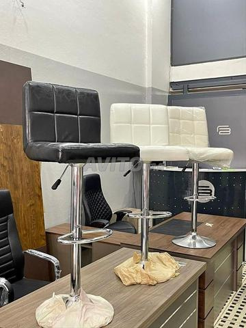 Tabouret – Similicuir Noir & Finition Chromée - 2