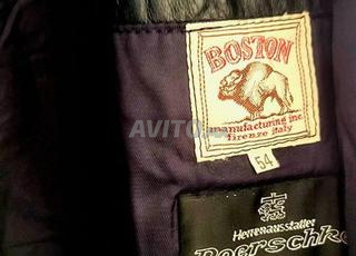 جاكيت جلد - Manteau en cuir noir de marque BOSTON