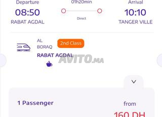 billet train boraq rabat agdal vers tanger 