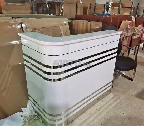 Bureau réception moderne –  blanc laqué - 2